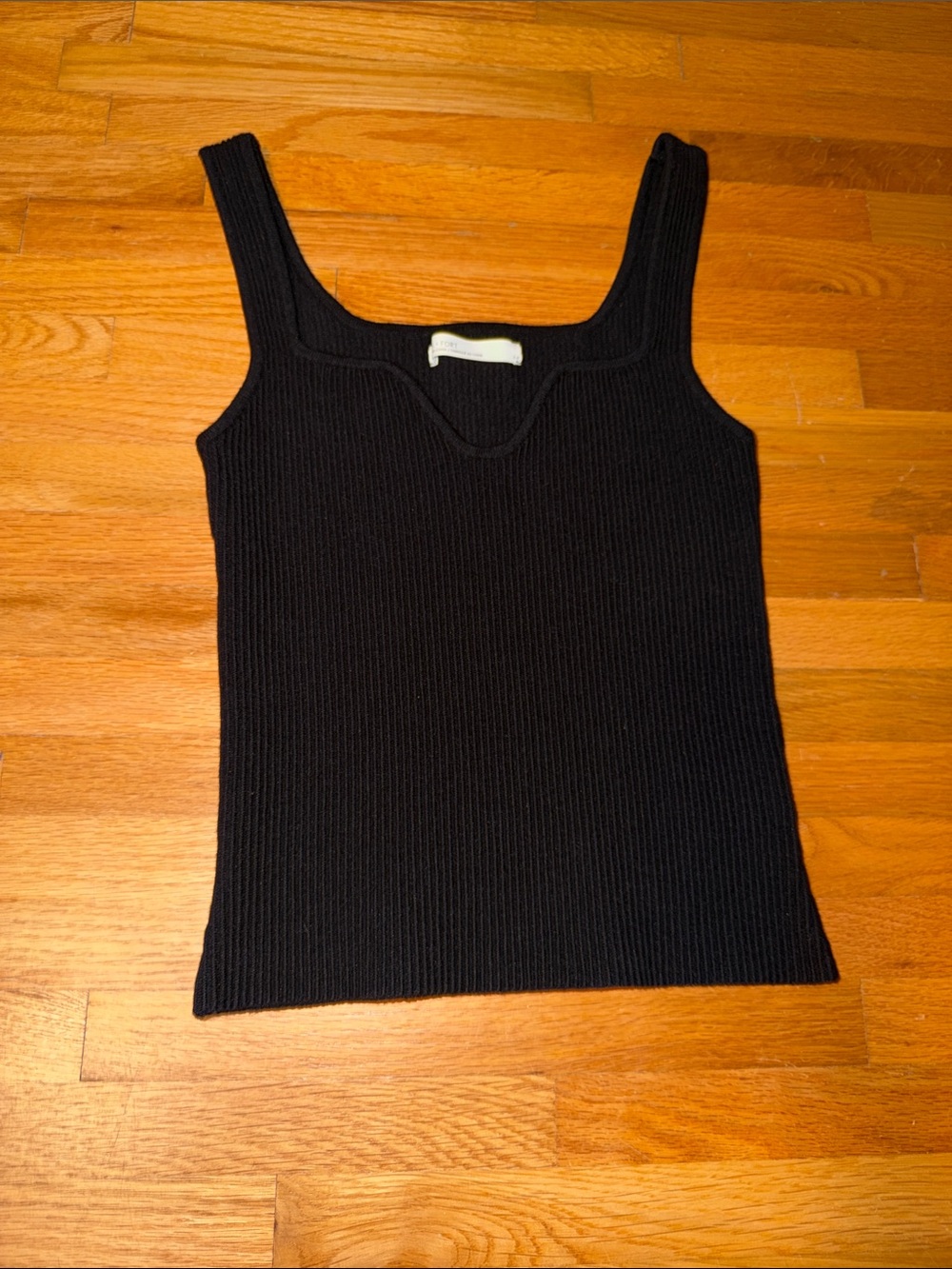 Sleeveless Black Ribbed Knit Tank Top - Slim Fit OAK+FORT